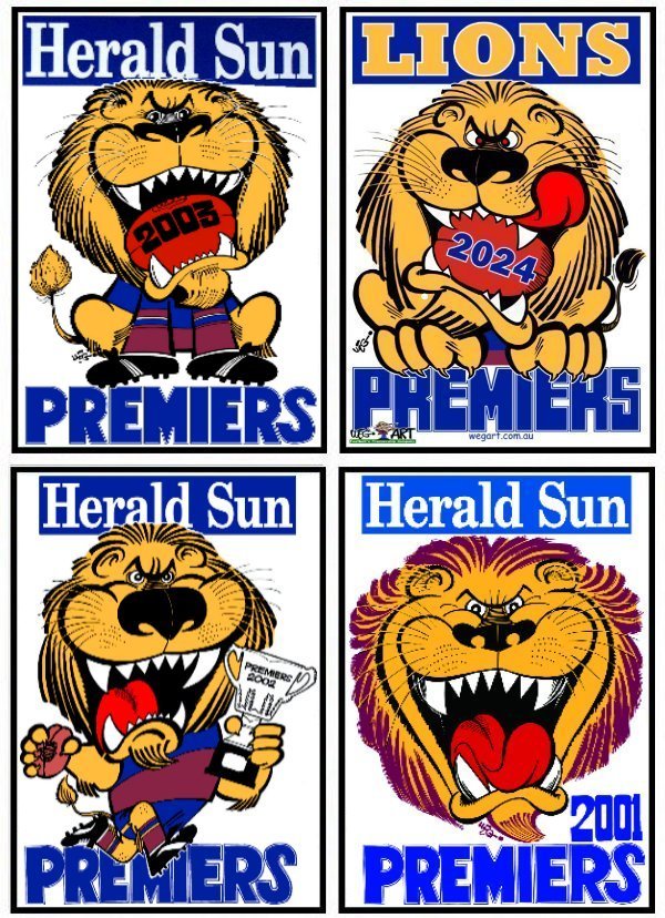 2001,2002,2003,&2024 Lions Posters Includes postage in Australia